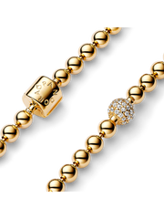 Beads & Pavé Bracelet - 14k gold plating