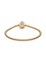 Pandora Moments Sparkling Crown O Snake Chain Bracelet - 14k gold plating