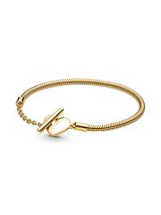 Pandora Moments Heart T-Bar Snake Chain Bracelet - 14k gold plating