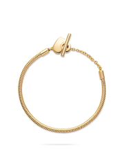 Pandora Moments Heart T-Bar Snake Chain Bracelet - 14k gold plating