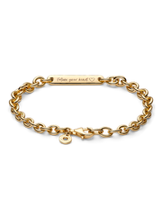 Engravable Bar Link Bracelet - 14k gold plating