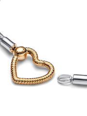 Pandora Moments Heart Closure Snake Chain Bracelet - Sterling silver, 14k gold plating