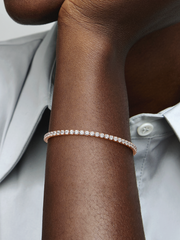 Sparkling Tennis Bracelet - 14k rose gold plating