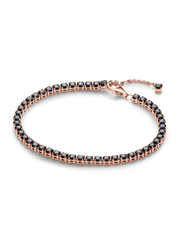 Black Sparkling Tennis Bracelet - 14k rose gold plating