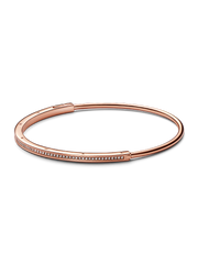 FINAL SALE - Pandora Signature I-D Pavé Bangle - 14k rose gold plating