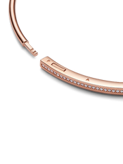 FINAL SALE - Pandora Signature I-D Pavé Bangle - 14k rose gold plating