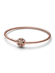 FINAL SALE - Pandora Moments Sparkling Snowflake Clasp Bangle - 14k rose gold plating