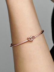 FINAL SALE - Pandora Moments Heart & Butterfly Bangle - 14k rose gold plating