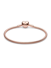 Pandora Moments Heart Clasp Snake Chain Bracelet - 14k rose gold plating