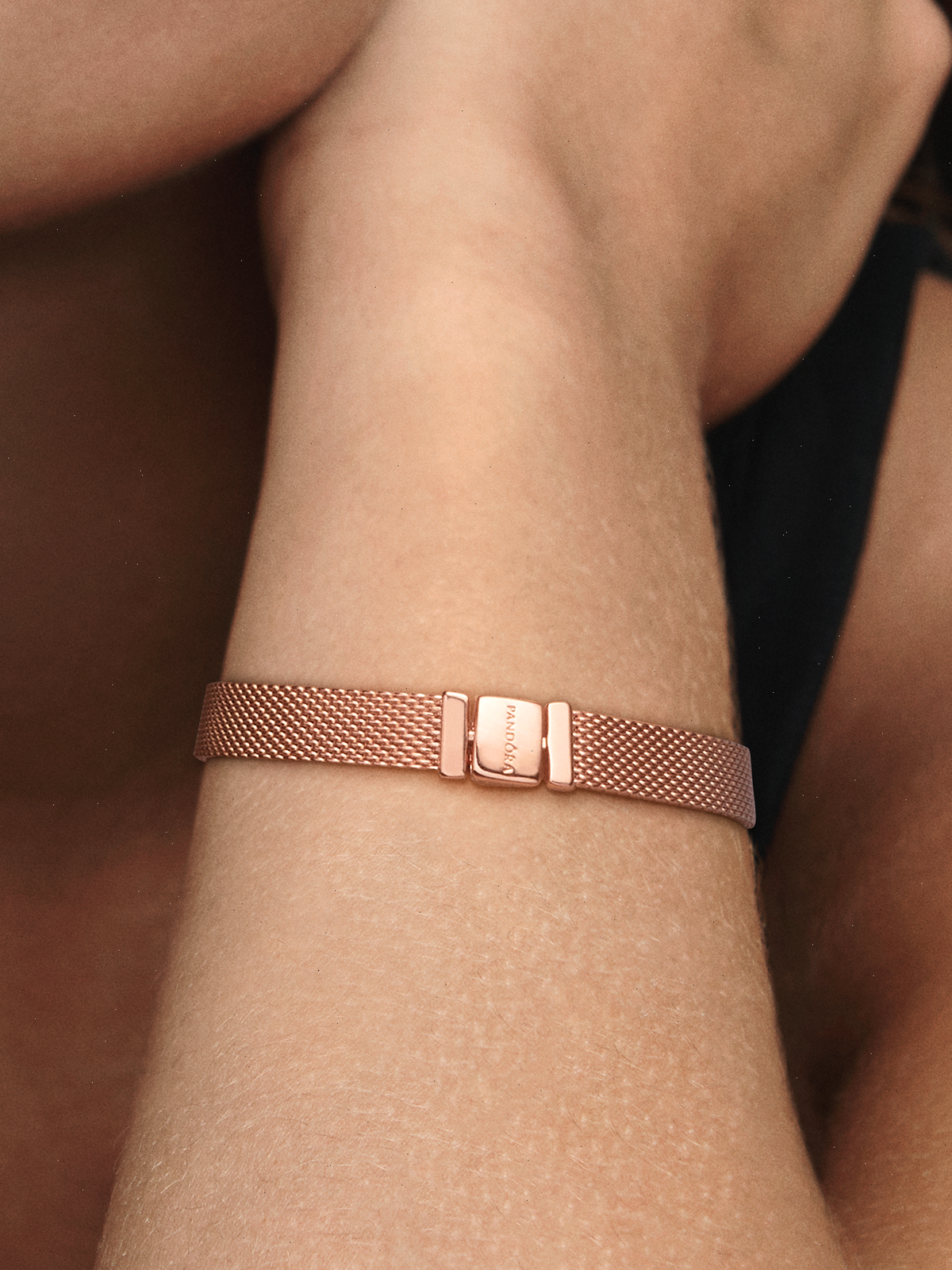 FINAL SALE - Pandora Reflexions™ Mesh Bracelet - 14k rose gold plating