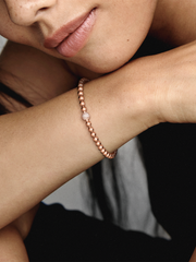 Beads & Pavé Bracelet - 14k rose gold plating
