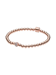 Beads & Pavé Bracelet - 14k rose gold plating