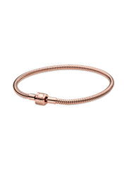 FINAL SALE - Pandora Moments Barrel Clasp Snake Chain Bracelet - 14k rose gold plating
