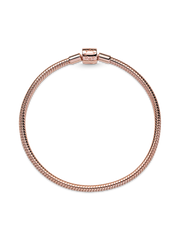FINAL SALE - Pandora Moments Barrel Clasp Snake Chain Bracelet - 14k rose gold plating