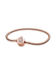 Pandora Moments Sparkling Crown O Snake Chain Bracelet - 14k rose gold plating