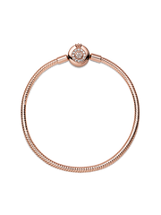 Pandora Moments Sparkling Crown O Snake Chain Bracelet - 14k rose gold plating