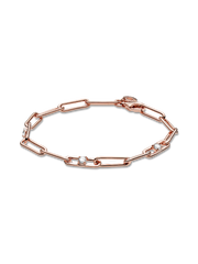 FINAL SALE - Link Chain & Stones Bracelet - 14k rose gold plating