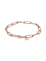 FINAL SALE - Link Chain & Stones Bracelet - 14k rose gold plating