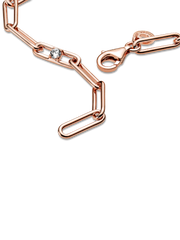 FINAL SALE - Link Chain & Stones Bracelet - 14k rose gold plating