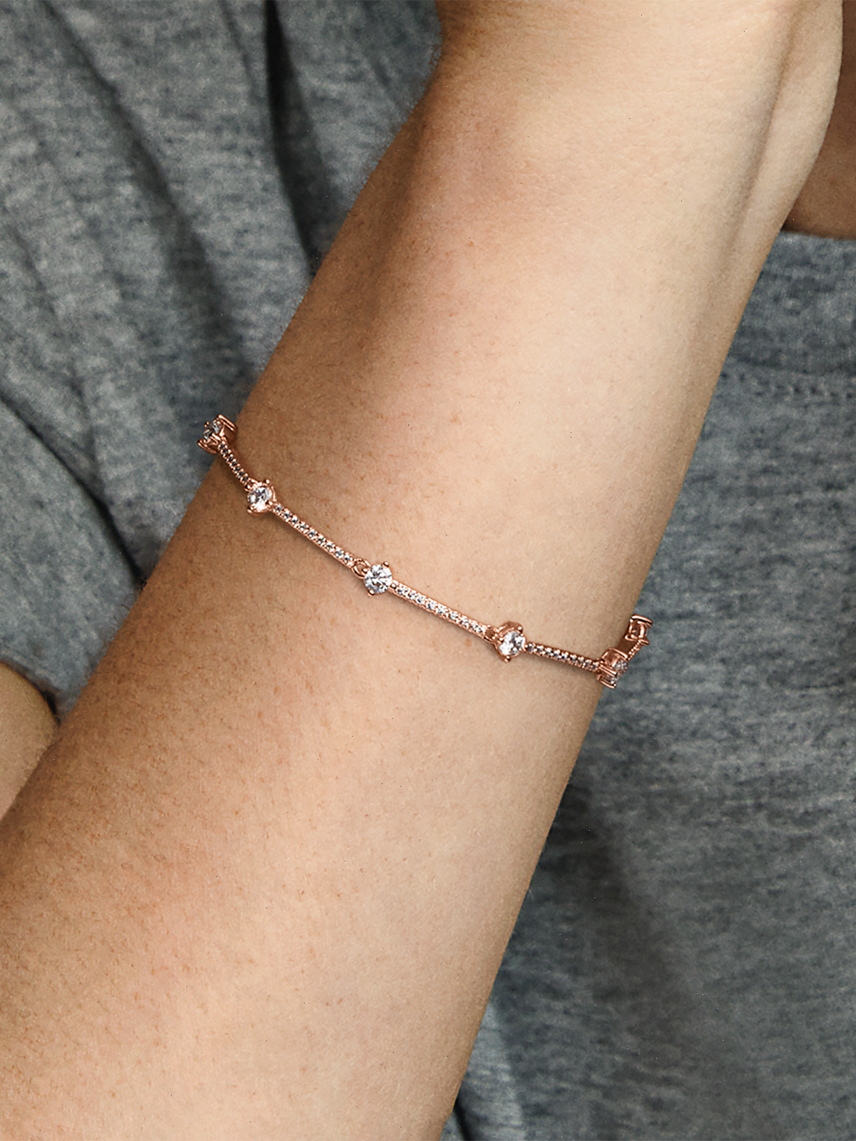 FINAL SALE - Sparkling Pavé Bars Bracelet - 14k rose gold plating