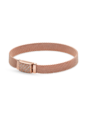 FINAL SALE - Pandora Reflexions Long Clasp Pavé Bracelet - 14k rose gold plating