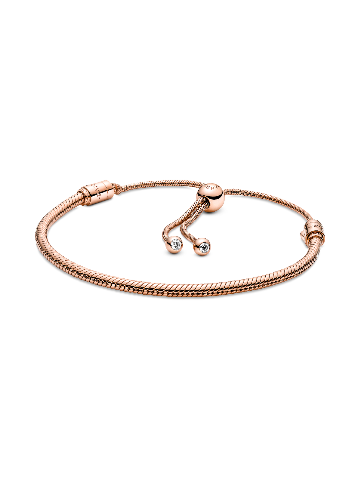 Pandora Moments Snake Chain Slider Bracelet - 14k rose gold plating