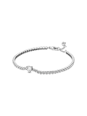 Sparkling Heart Tennis Bracelet - Sterling silver