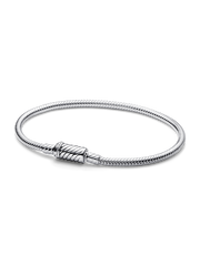 Easy-Close Magnetic Clasp Snake Chain Bracelet - Sterling silver