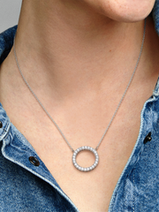 Circle of Sparkle Necklace - Sterling silver