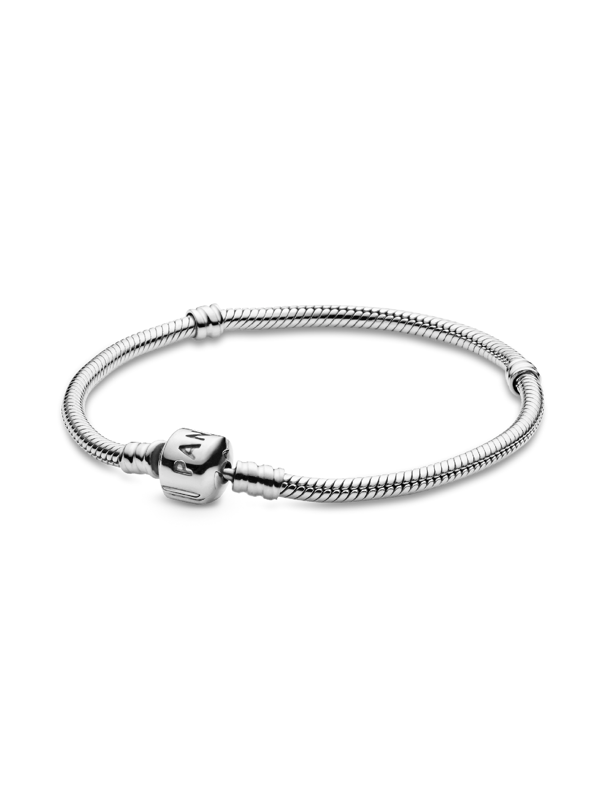 Pandora Moments Barrel Clasp Snake Chain Bracelet - Sterling silver