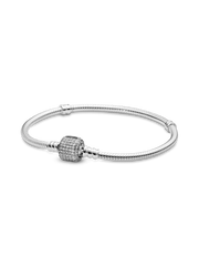 FINAL SALE - Pandora Moments Sparkling Pavé Clasp Snake Chain Bracelet - Sterling silver
