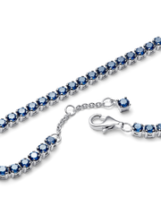 Sparkling Blue Tennis Bracelet - Sterling silver