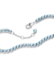 Sparkling Light Blue Tennis Bracelet - Sterling silver