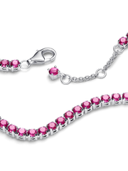 Sparkling Pink Tennis Bracelet - Sterling silver