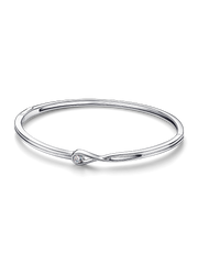 Pandora Infinite Sterling Silver Lab-grown Diamond Bangle - 0.15 ct TW, Sterling silver