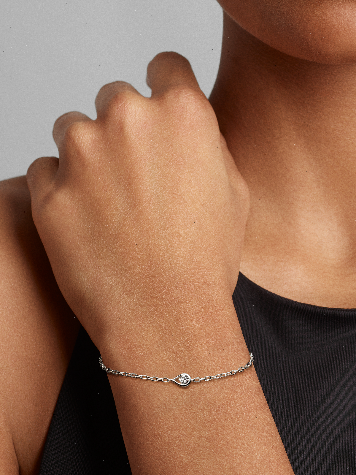 FINAL SALE - Pandora Infinite Sterling Silver Lab-grown Diamond Chain Bracelet - 0.15 ct TW, Sterling silver