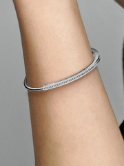 FINAL SALE - Pandora Signature I-D Pavé Bangle - Sterling silver