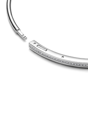 FINAL SALE - Pandora Signature I-D Pavé Bangle - Sterling silver