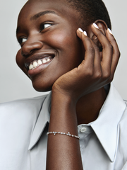 FINAL SALE - Sparkling Herbarium Cluster Chain Bracelet - Sterling silver