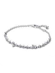 FINAL SALE - Sparkling Herbarium Cluster Chain Bracelet - Sterling silver
