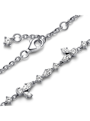 FINAL SALE - Sparkling Herbarium Cluster Chain Bracelet - Sterling silver