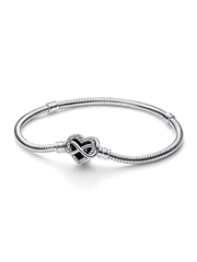 Pandora Moments Sparkling Infinity Heart Clasp Snake Chain Bracelet - Sterling silver