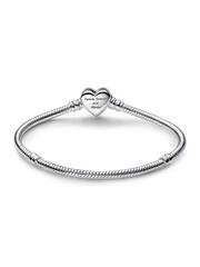 Pandora Moments Sparkling Infinity Heart Clasp Snake Chain Bracelet - Sterling silver