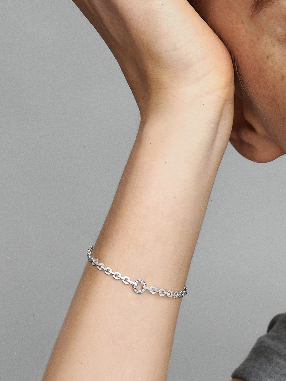 FINAL SALE - Pandora Signature Pavé Bold Chain Bracelet - Sterling silver