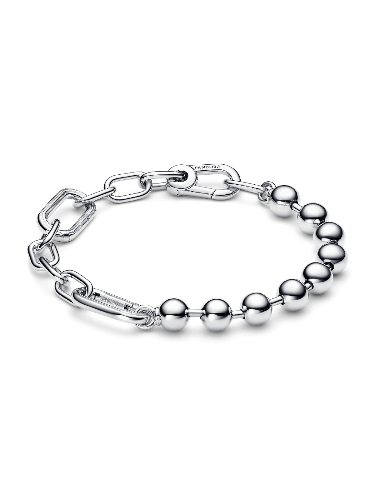 Pandora ME Metal Bead & Link Chain Bracelet - Sterling silver
