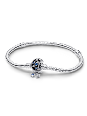 Pandora Moments Sparkling Moon Clasp Snake Chain Bracelet - Sterling silver
