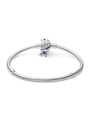 Pandora Moments Sparkling Moon Clasp Snake Chain Bracelet - Sterling silver