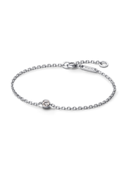Pandora Era Bezel Sterling Silver Lab-grown Diamond Chain Bracelet - 0.15 ct TW, Sterling silver