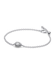 FINAL SALE - Sparkling Pear Halo Chain Bracelet - Sterling silver