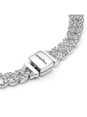 Pavé Cuban Chain Bracelet - Sterling silver